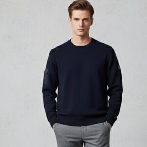 Canada Goose Silvetown Sweater Merino Wool Crew Sweater Navy Blue Crewneck XL